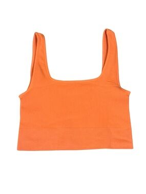 Joja Orange Ribbed Athletic Tank Top Nylon Spandex NWOT